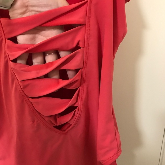 Bleu Rod Beattie scarlet twisted front one piece bathing suit size 12 - Picture 9 of 14